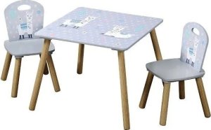 Kesper Stolik dla dzieci + 2 krzesełka, szary w lamy, KESPER 2