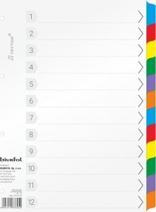 Biurfol Przekładki kartonowe Biurfol A4 12 kart 2