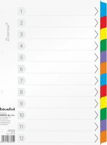 Biurfol Przekładki kartonowe Biurfol A4 12 kart 3