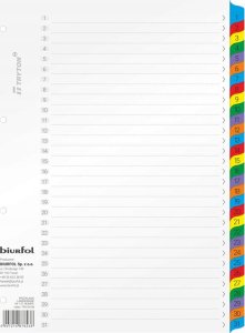Biurfol Przekładki kartonowe Biurfol A4 1-31 numeryczne 2
