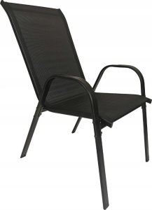 kontrast Krzesło ogrodowe metalowe nowoczesne składane MINORKA czarny 55x75x91 2