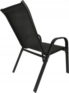 kontrast Krzesło ogrodowe metalowe nowoczesne składane MINORKA czarny 55x75x91 4
