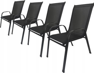 kontrast Krzesło ogrodowe metalowe nowoczesne składane MINORKA czarny 55x75x91 10