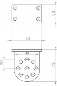 BENINCA Uchwyt Beninca BILL.SR70 (1szt.) do siłowników BILL i BOB 2