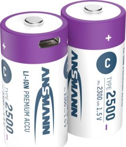 Ansmann ANSMANN 1313-0004 Li-Ion rechargeable batteries Baby C type 2500 (min. 2300 mAh) 2-pack box 13