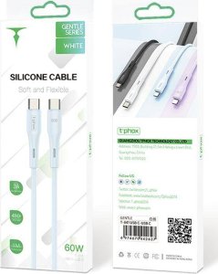 Kabel USB T-Phox USB-C - USB-C 1 m Biały (TPRZ008327) 5