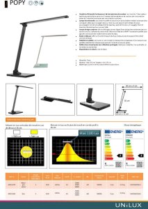 Lampka biurkowa Unilux Lampka na biurko Unilux Popy czarna 2