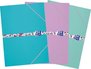 Oxford Teczka kartonowa z gumką Oxford Floral Pastel A4 mix kolorów 1