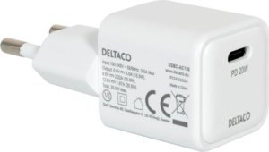 Ładowarka Deltaco USB-C mini sieninis įkroviklis DELTACO 1x USB-C, PD 20 W, baltas / USBC-AC150 5