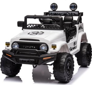 Toyota FJ Cruiser dla dzieci Biały + Pilot + Napęd 4x4 + Audio LED + EVA + Wolny Start 13