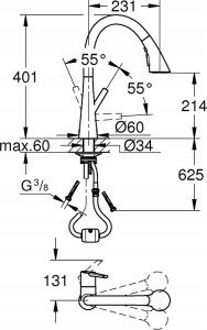 Bateria kuchenna Grohe Grohe bateria zlewozmywakowa Zedra, chrom 32294002 4