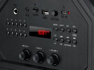 Głośnik Sven PS-680 czarny, power output 2x32.5W (RMS), TWS, Bluetooth, FM, USB, Micro SD, LED-display, RC, lithium battery, SV-020187 8