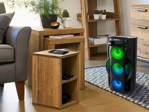 Głośnik Sven PS-680 czarny, power output 2x32.5W (RMS), TWS, Bluetooth, FM, USB, Micro SD, LED-display, RC, lithium battery, SV-020187 9