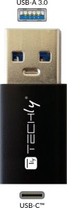 Adapter USB Techly USB-A - USB-C Czarny  (IADAP-USB3-AFT) 4