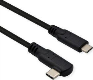 Kabel USB Roline ROLINE USB 3.2 Gen 2x2 Kabel Emark C-C ST/ST 20Gbit/s 100W gewinkelt schwarz 1m 1