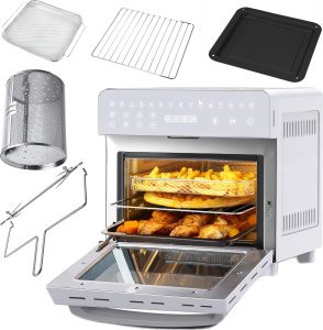 Mini piekarnik TurboTronic Mini piekarnik elektryczny TurboTronic termoobieg grill rożen cyfrowy 14L 1800W Biały 9