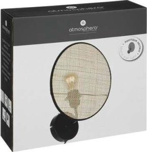 Atmosphera Kinkiet do salonu OLME, rattanowa plecionka, Ø 27 cm 4