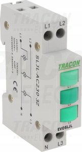 Tracon Electric Trójfazowa lampka sygnalizacyjna LED zielona/żółta/czerwona 230V SLJL-AC230-SZP 1