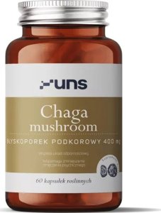 UNS UNS Chaga Mushroom Błyskoporek Podkorowy 400mg 60vegcaps 1