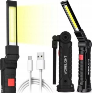 Heros LATARKA LED DUŻA LAMPA WARSZTATOWA LATARKA LED COB MAGNES USB XJ4718 1