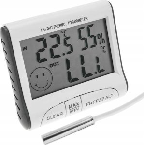 Termometr Rosfix TERMOMETR BEZDOTYKOWY+STACJA POGODY POMIAR WILGOCI 8