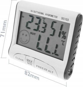Termometr Rosfix TERMOMETR BEZDOTYKOWY+STACJA POGODY POMIAR WILGOCI 9