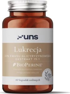 UNS UNS Lukrecja 20% Kwasu Glicyryzynowego Ekstrakt 15:1 60vegcaps 1