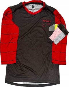 100% Koszulka męska 100% AIRMATIC 3/4 Sleeve Black/Dark Red roz. M (NEW 2023) 1