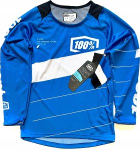 100% Koszulka juniorska 100% R-CORE Jersey długi rękaw Blue roz. M (NEW 2023) 1