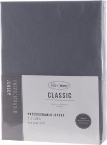 Eurofirany Prześcieradło z gumką CLASSIC jersey 220X200 cm stalowe 1