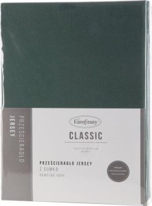 Eurofirany Prześcieradło z gumką CLASSIC jersey 220X200 cm butelkowa zieleń 1