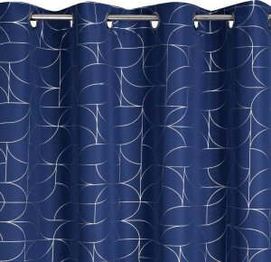 Eurofirany Zasłona na przelotkach z błyszczącym nadrukiem EVI 140X250 granatowa 4