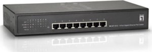 Switch LevelOne LevelOne GEP-0812 łącza sieciowe Nie zarządzany Gigabit Ethernet (10/100/1000) Obsługa PoE Czarny 1