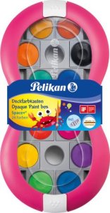 Pelikan Pelikan Deckfarbkasten Space+ 24 farba wodna Czarny, Niebieski, Brązowy, Zielony, Purpurowy, Pomarańczowy, Różowy, Czerwony, Fioletowy, Żółty Paleta 24 szt. 1