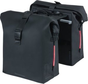 Basil Sakwa podwójna BASIL SOHO DOUBLE PANNIER BAG NORDLICHT MIK, MIK System (ready to go) 41L 100% wodoodporna night black oświetlenie Nordlicht Technology 2