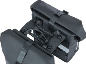 Basil Sakwa podwójna BASIL SOHO DOUBLE PANNIER BAG NORDLICHT MIK, MIK System (ready to go) 41L 100% wodoodporna night black oświetlenie Nordlicht Technology 4