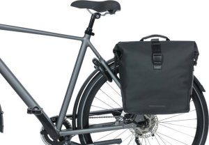 Basil Sakwa podwójna BASIL SOHO DOUBLE PANNIER BAG NORDLICHT MIK, MIK System (ready to go) 41L 100% wodoodporna night black oświetlenie Nordlicht Technology 6