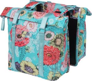 Basil Sakwa podwójna na bagażnik BASIL BLOOM FIELD DOUBLE PANNIER BAG 28-35L, Universal Bridge System, sky blue (NEW 2024) 1