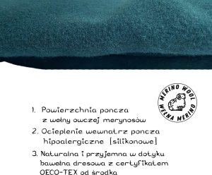 FiGa Ponczo samochodowe FiGa MERINO Wełna Butelkowa Zieleń ROYAL S (Wiek 0-4 lat) 4