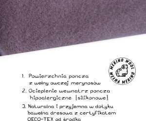 FiGa Ponczo samochodowe FiGa MERINO Wełna Brudny Róż ROYAL M (Wiek 2,5-8 lat) 8