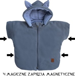 FiGa Ponczo samochodowe FiGa MERINO Wełna Szary ROYAL M (Wiek 2,5-8 lat) 5