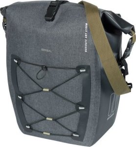 Basil Sakwa pojedyncza BASIL NAVIGATOR STORM SINGLE PANNIER BAG L 25-31 L, Hook On System, wodoodporna, grey black (NEW 2024) 1