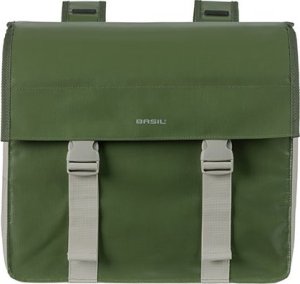 Basil Sakwa miejska podwójna BASIL URBAN LOAD DOUBLE PANNIER BAG 48-53L, Universal Bridge System, 100% wodoodporna, moss green/sand (NEW 2024) 2