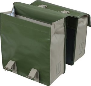 Basil Sakwa miejska podwójna BASIL URBAN LOAD DOUBLE PANNIER BAG 48-53L, Universal Bridge System, 100% wodoodporna, moss green/sand (NEW 2024) 5