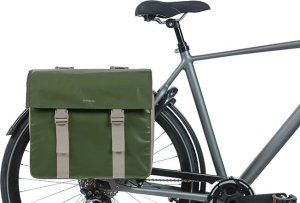 Basil Sakwa miejska podwójna BASIL URBAN LOAD DOUBLE PANNIER BAG 48-53L, Universal Bridge System, 100% wodoodporna, moss green/sand (NEW 2024) 6