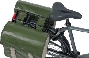 Basil Sakwa miejska podwójna BASIL URBAN LOAD DOUBLE PANNIER BAG 48-53L, Universal Bridge System, 100% wodoodporna, moss green/sand (NEW 2024) 7