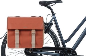 Basil Sakwa miejska podwójna BASIL URBAN LOAD DOUBLE PANNIER BAG 48-53L, Universal Bridge System, 100% wodoodporna, terra red/rose (NEW 2024) 6