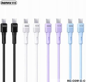 Kabel USB Remax KABEL REMAX LEYA SERIES RC-C091 65W PD USB-C/USB-C 1M WHITE 1