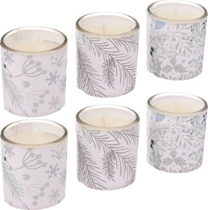 Atmosphera Świeczki zapachowe ze świątecznym nadrukiem, Ø 4,5 cm, 6 szt. 6