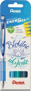 Pentel Pióra kulkowe Pentel EnerGel BL77 Błękitne ukojenie (4) 1